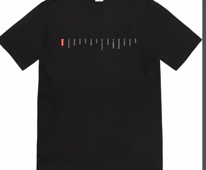 M 23SS City sleeved White and TEE Location Black Short L Label S T-shirt Small XL Store 0724